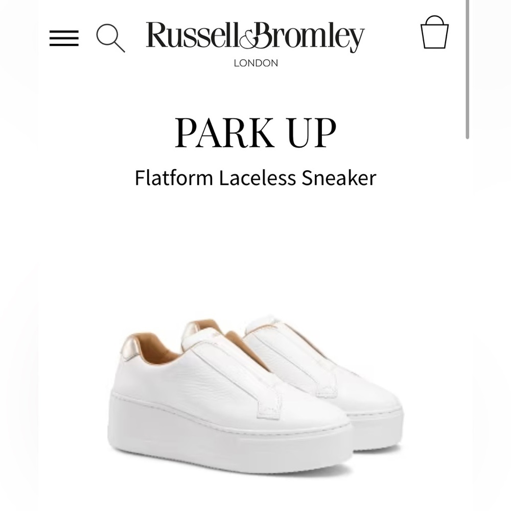 Russell & Bromley London Park Up Flatform Laceless sneakers size 39 (8 US)
